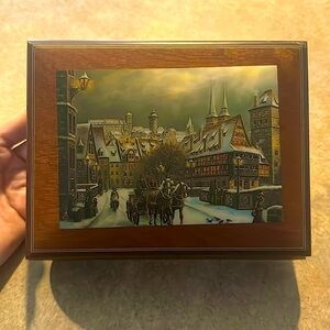 Nuremberg Executioner's Bridge with View to Castle wooden jewelry musical box